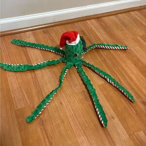 Bow Wow Pet 22” 🐙 With Santa’s Hat Dog Toy Clinker & Squeaker With Santa’s Hat